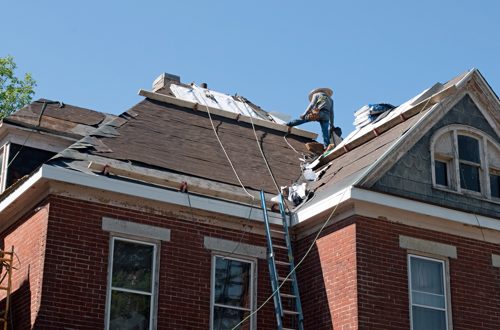 Man on roof standing